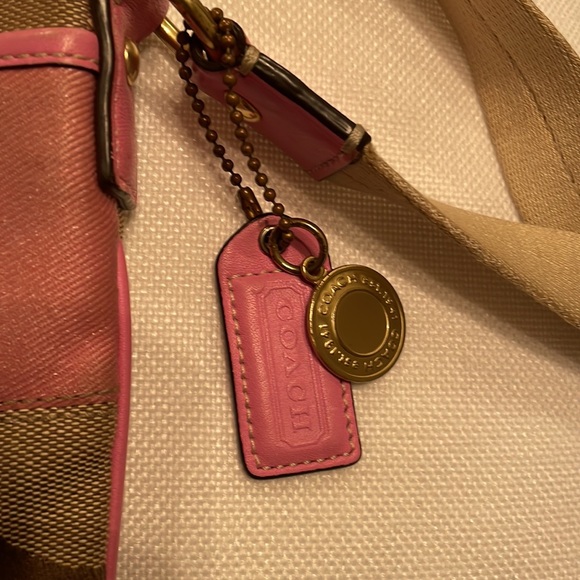 Coach pink and signature cross body bag - pre owned used condition - Picture 3 of 5